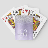 Jeu De Cartes Métal brossé violet Parties scintillant d'argent N (dos)