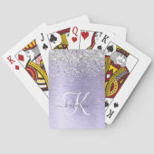 Jeu De Cartes Métal brossé violet Parties scintillant d'argent N (dos)