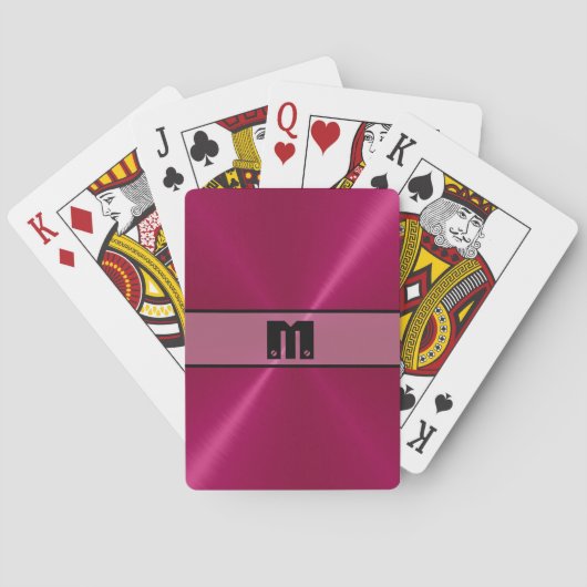 Jeu De Cartes Métal en acier inoxydable brillant rouge 5 (dos)