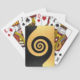 Jeu De Cartes Métal en acier inoxydable or avec Motif spiral