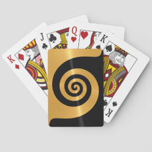 Jeu De Cartes Métal en acier inoxydable or avec Motif spiral 3