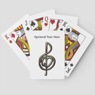 Jeu De Cartes Métallo Embossé Musical Clef avec Coeur