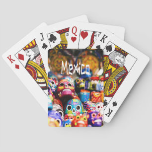 Jeu De Cartes Mexique Crânes colorés brillants