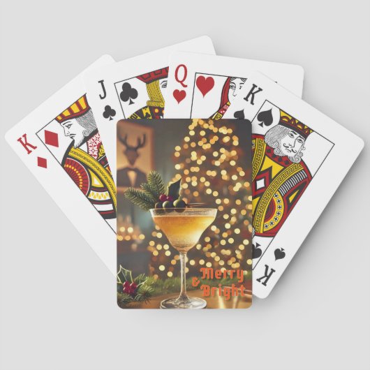 Jeu De Cartes Mi-Siècle Noël Joyeux & Cocktail lumineux (dos)