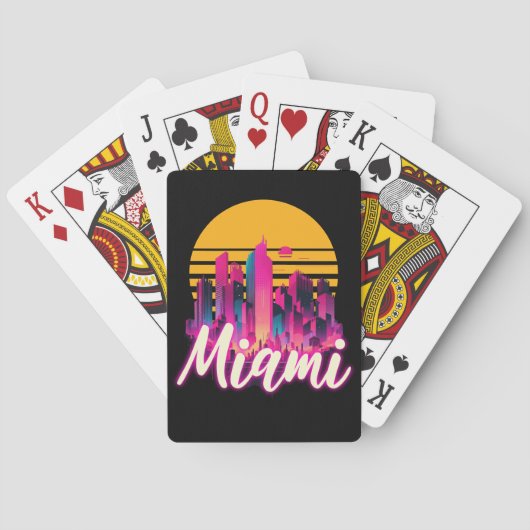 Jeu De Cartes Miami au coucher du soleil (dos)