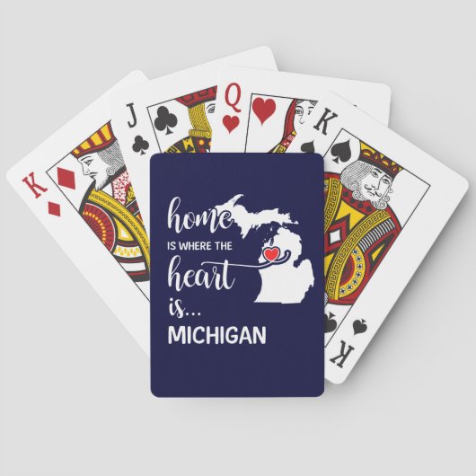 Jeu De Cartes Michigan home est le coeur (dos)