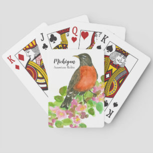 Jeu De Cartes Michigan Souvenir Rouge-gorge Fleur de Pommier Aqu