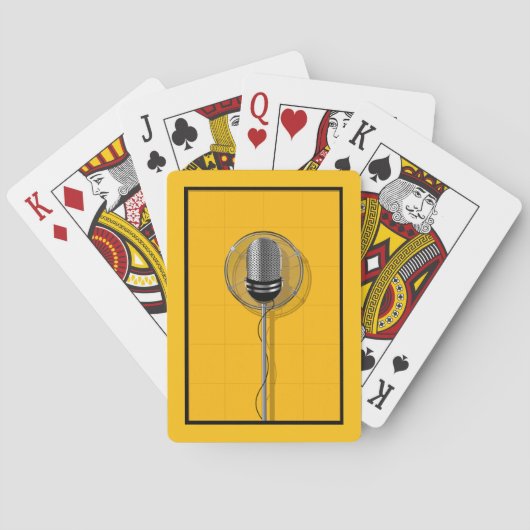 Jeu De Cartes Microphone Rétro sur Jaune Gras (dos)