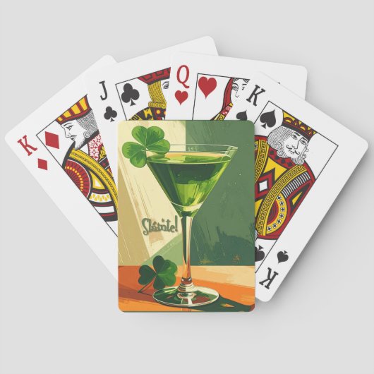 Jeu De Cartes Mid Century Modern Shamrock Martini Sláinte!  (dos)