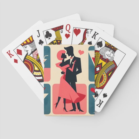 Jeu De Cartes Mid Century Valentine Dancing Couple (dos)