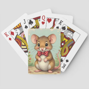 Jeu De Cartes Mignon adorable petite souris avec cravate