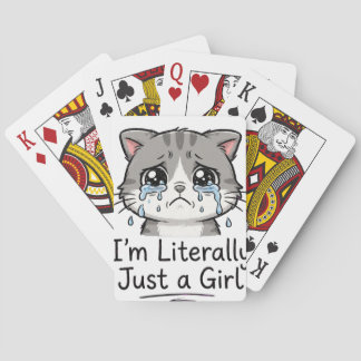 Jeu De Cartes Mignon Chat Triste Esthétique "Je Suis Littéraleme