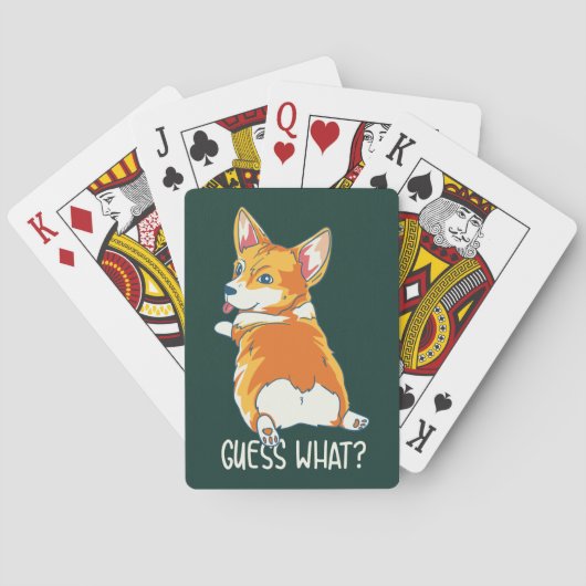 Jeu De Cartes Mignon Corgi Chien Fessier Devinez Quel Gag (dos)