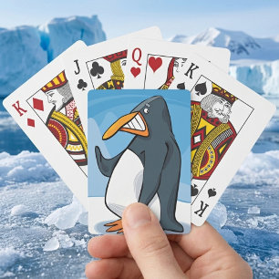 Jeu De Cartes Mignon Manchot En Colère Dessin Animé Cool Vague