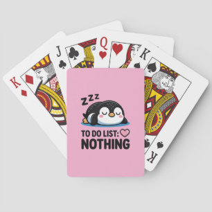 Jeu De Cartes mignon manchot endormi, liste de choses à faire ri