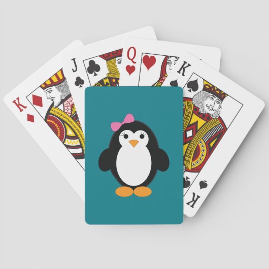Jeu De Cartes Mignon Manchot Fille (dos)