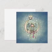 Jeu de cartes mignonne ange et hibou sur la lune (Devant / Derrière)