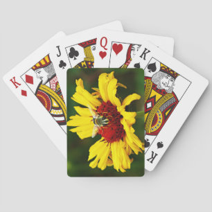 Jeu De Cartes Mignonne Bee repose sur le Fleur sauvage orange ja