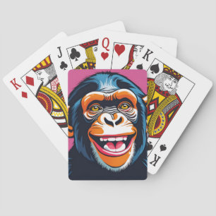 Jeu De Cartes Mignonne Chimpanzée rit