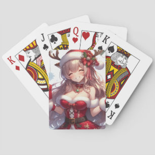 Jeu De Cartes mignonne fille de Noël anime