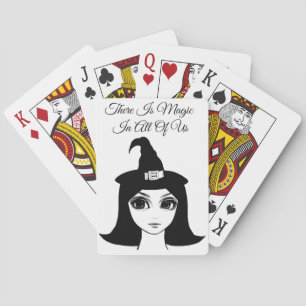 Jeu De Cartes mignonne grande fille sorcière aux yeux fantaisie 