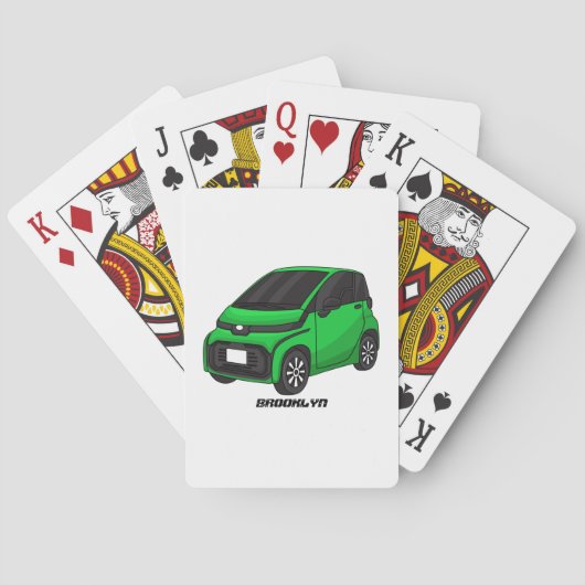 Jeu De Cartes Mignonne micro-voiture verte (dos)