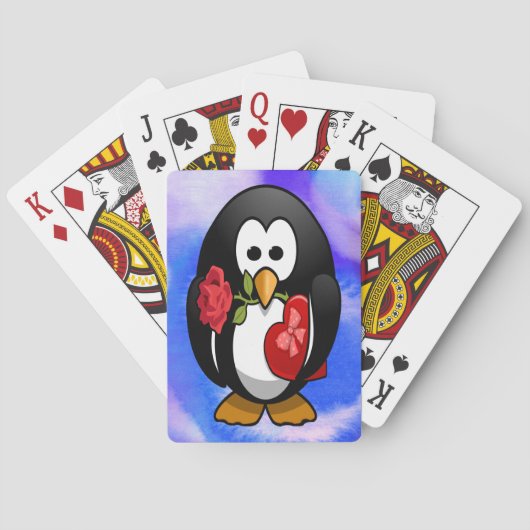 Jeu De Cartes Mignonne Saint Valentin Pingouin Drôle Drôle Carto (dos)