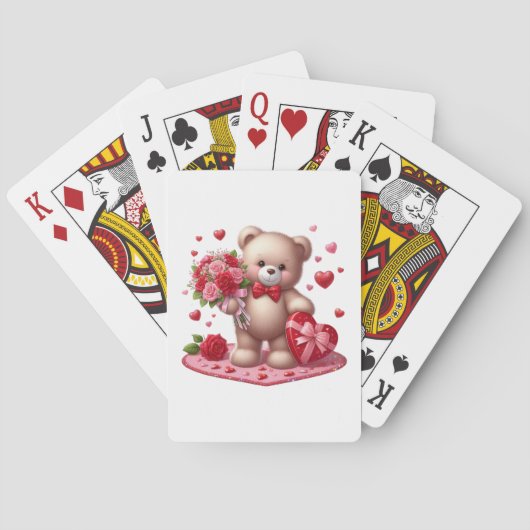 Jeu De Cartes Mignonne Valentine's Day Teddy Bear (dos)