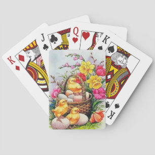 Jeu De Cartes Mignons poussins de Pâques rétro vintage