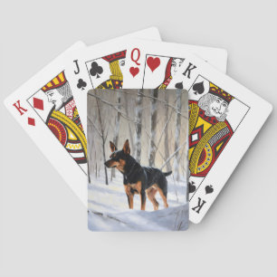 Jeu De Cartes Mince Pinscher Laisser Neige Noël