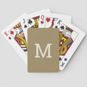 Jeu De Cartes Mini-kaki Taupe Monogramme Jouer Cartes