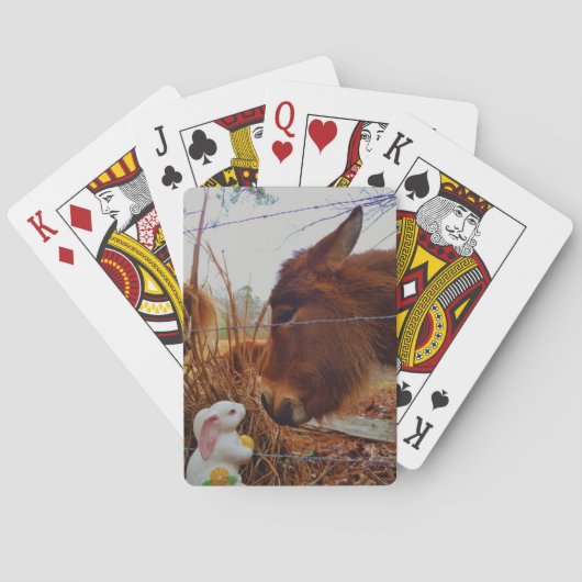 Jeu De Cartes Miniature cheval Brown et lapin de Pâques (dos)