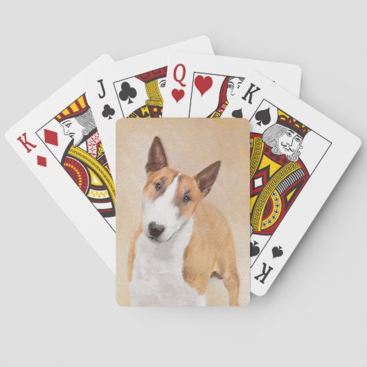 Jeu De Cartes Miniature Taureau Terrier Peinture - Joli Original (dos)