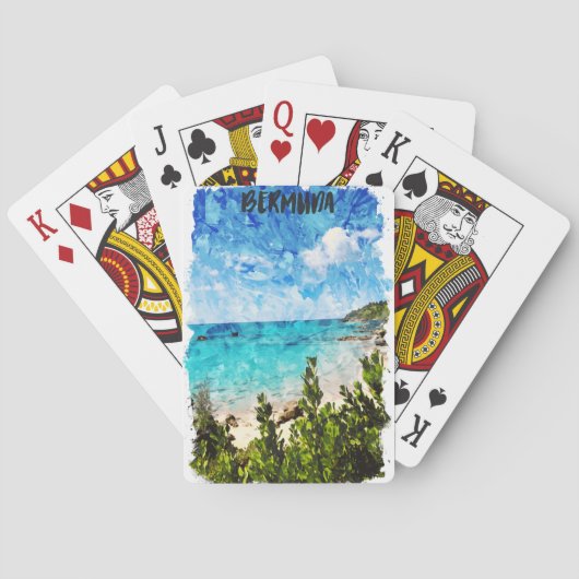 Jeu De Cartes Minimal Bermudes Caribbean Island Vibe tropicale (dos)