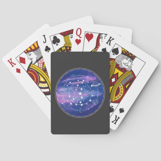 Jeu De Cartes Minimal Galaxy Moon Design | Cosmic Aesthetic Art (dos)