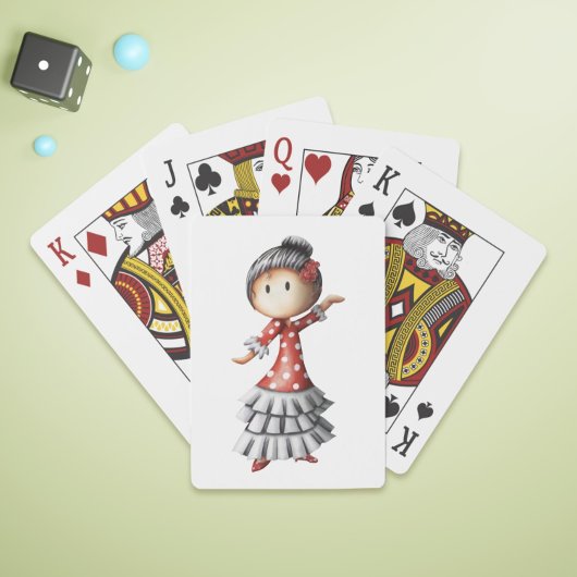 Jeu De Cartes Minimalist Cute Sevillana Dancer Illustration