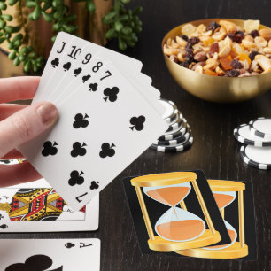 Jeu De Cartes Minuteur Sablier Doré avec Coulée de Sable