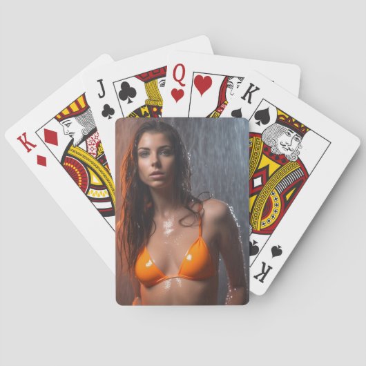 Jeu De Cartes Modèle de bikini orange clair (dos)
