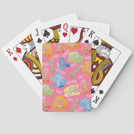 Jeu De Cartes Modèle de lieux de voyage (dos)
