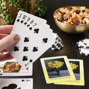 Jeu De Cartes Modèle de photo de nature morte de vase de jonquil