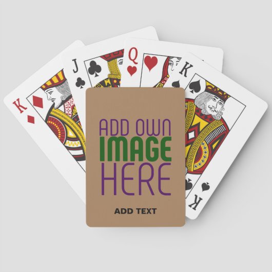 JEU DE CARTES MODÈLE DE TEXTE D'IMAGE BROWN SIMPLE MODERNE (dos)