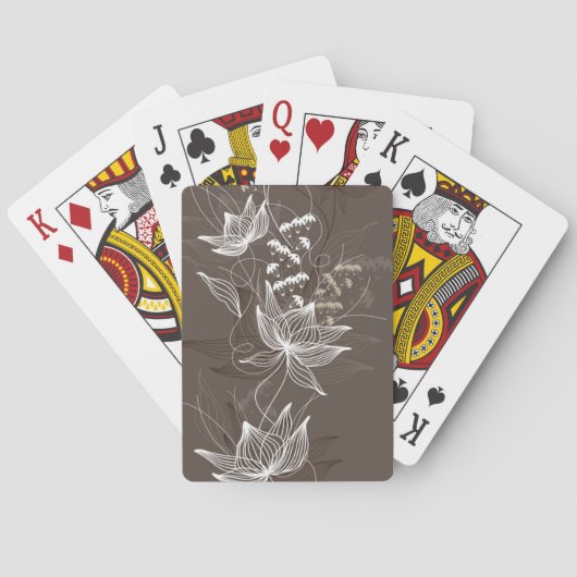 Jeu De Cartes Modèle floral Brown foncé (dos)