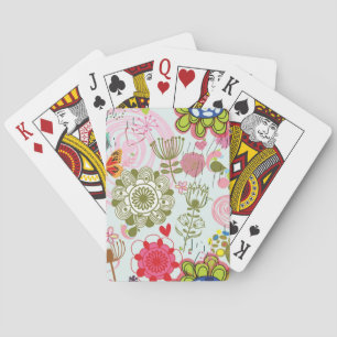 Jeu De Cartes Modèle floral dans style rétro 2
