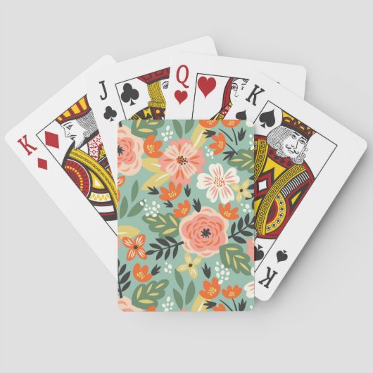 Jeu De Cartes Modèle floral du jardin (dos)