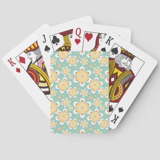 Jeu De Cartes Modèle floral jaune (dos)