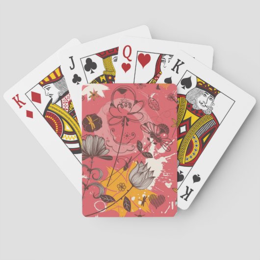Jeu De Cartes Modèle floral rétro (dos)