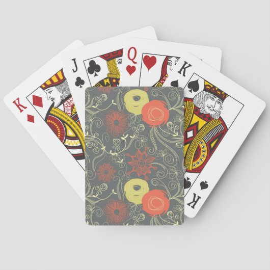 Jeu De Cartes Modèle floral rétro (dos)