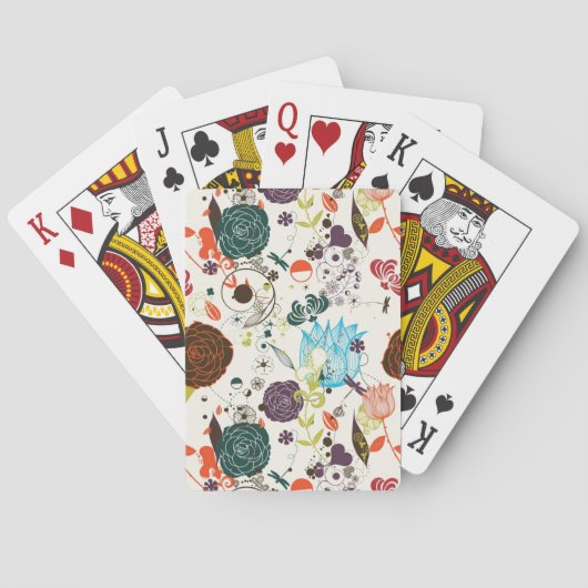 Jeu De Cartes Modèle floral rétro 2 (dos)