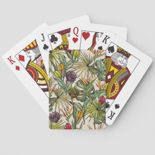 Jeu De Cartes Modèle floral tropical (dos)