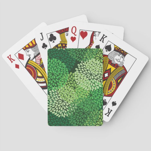 Jeu De Cartes Modèle floral vert (dos)